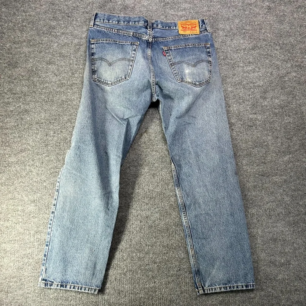 Levi's 505 Straight Fit Jeans Men's Blue Denim‎ Cotton Pockets Zip Fly - 36X29.5